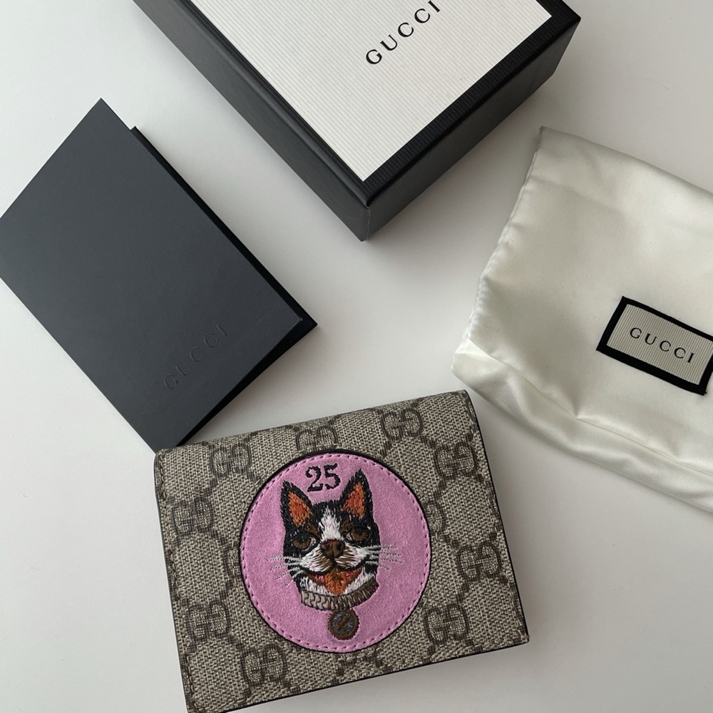 GUCCI-GG Supreme Monogram Bosco Patch Card Case